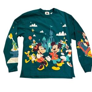 Disney World Play in the Park Teal Mickey Friends Spirit Jersey Size XS Womens